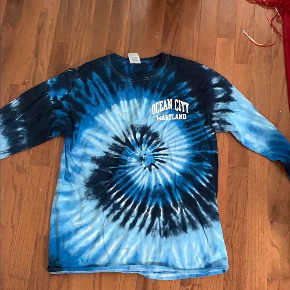 Blue tiedye ocean city(maryland) long sleeve